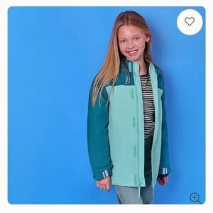 Girls Two-Tone Teal Squall Waterproof Insulated Coat